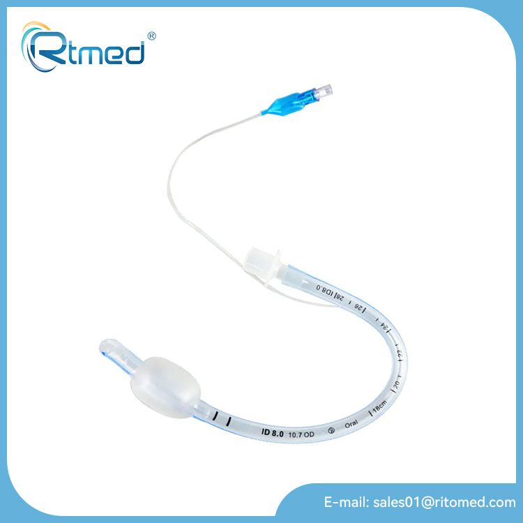 Oral tracheal tube med manchet